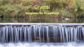  Presentation with fall colors - Colorful PPT theme enhanced with water cascading over a diversion dam on the poudre river with fall colors in bakcground panorama backdrop and a tawny brown colored foreground