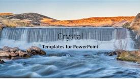  Presentation with water dam - Audience pleasing slide set consisting of water-cascading-over-a-diversion backdrop and a light blue colored foreground