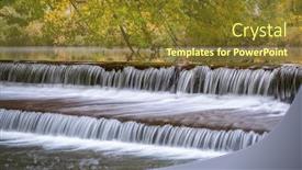  Presentation with water dam - Colorful slides enhanced with water-cascading-over-a-diversion backdrop and a tawny brown colored foreground