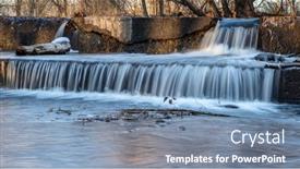  Presentation with water dam - Presentation theme consisting of water-cascading-over-a-diversion background and a seafoam green colored foreground