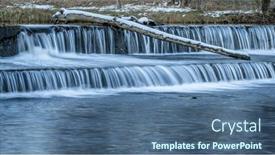  Presentation with water dam - Slide deck having water-cascading-over-a-diversion background and a ocean colored foreground