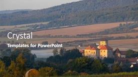  Presentation with czech republic - PPT theme consisting of water-castle-svihov-near-klatovy background and a gray colored foreground