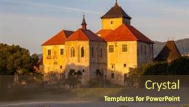  Presentation with czech republic - Presentation design enhanced with water-castle-svihov-near-klatovy background and a tawny brown colored foreground