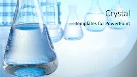  Presentation with laboratory equipment - Presentation theme featuring water chemistry - laboratory equipment background and a cool aqua colored foreground