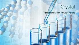  Presentation with water color - Colorful PPT theme enhanced with water chemistry - laboratory glassware on color background backdrop and a sky blue colored foreground
