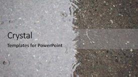  Presentation with rain water - Beautiful presentation theme featuring water circles in a puddle backdrop and a light gray colored foreground