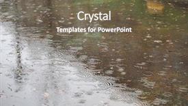  Presentation with rain water - Slide deck featuring water circles in a puddle background and a tawny brown colored foreground