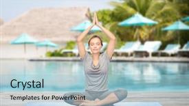  Presentation with sport and health - Beautiful slide set featuring water class 7 - fitness sport people and healthy backdrop and a  colored foreground