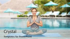  Presentation with lotus water - PPT theme with water class 7 - fitness sport people and healthy background and a  colored foreground