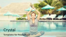  Presentation with healthy people - Audience pleasing presentation consisting of water class 7 - fitness sport people and healthy backdrop and a  colored foreground