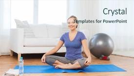  Presentation with lotus - Beautiful presentation featuring water class 7 - woman making yoga in lotus backdrop and a  colored foreground