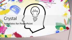  Presentation with light colors - Slide set consisting of water colors pencil on white background and a light gray colored foreground