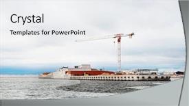  Presentation with oil spill - Slides consisting of water concept of ecological disaster background and a white colored foreground