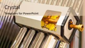  Presentation with solar energy seawater desalination - Presentation theme with water conservation tech - hydraulic solar panel background and a lemonade colored foreground