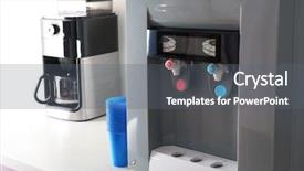  Presentation with water dispenser - Cool new presentation with water cooler on table backdrop and a gray colored foreground