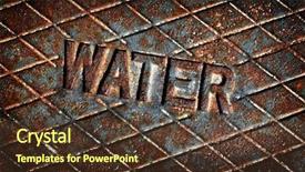  Presentation with water utility - Slide deck featuring water cover lid manhole utility background and a tawny brown colored foreground