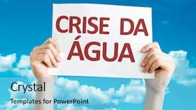  Presentation with water fuelled car - Presentation design enhanced with water crisis in portuguese card background and a  colored foreground