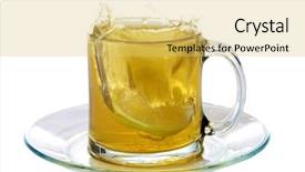  Presentation with lemon and ginger tea - Theme enhanced with water cup - hot tea splashes background and a yellow colored foreground