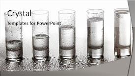  Presentation with water cup - Theme featuring water cup - row of glasses for vodka background and a white colored foreground