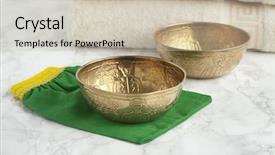  Presentation with clean water - Amazing presentation design having water cups in backdrop and a soft green colored foreground