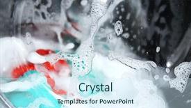  Presentation with water cycle - Cool new presentation design with water cycle - clothes in washing machine close backdrop and a cool aqua colored foreground