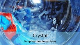  Presentation with water cycle - Cool new slide deck with water cycle - clothes in washing machine close backdrop and a light blue colored foreground
