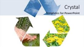  Presentation with conceptual recycling - Cool new presentation with water cycle - conceptual recycling sign with images backdrop and a light blue colored foreground