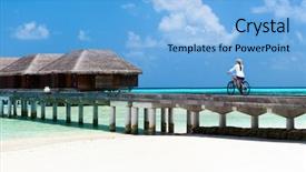  Presentation with lactation young woman breastfeeding - Audience pleasing presentation theme consisting of water cycle - young woman on summer vacation backdrop and a light blue colored foreground