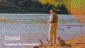  Presentation with water dam - Colorful presentation theme enhanced with water dam - senior fisherman backdrop and a coral colored foreground