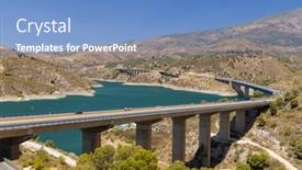  Presentation with water dam - PPT theme having water-dam-rules-embalse-de background and a teal colored foreground