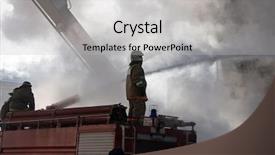  Presentation with fire damage - Presentation theme having water damage - burning fire smoke firefighter emergency background and a light gray colored foreground