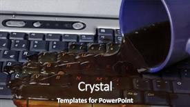  Presentation with spilling - Amazing presentation theme having water damage - coffee spilling on keyboard backdrop and a wine colored foreground