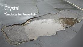  Presentation with road quality - PPT layouts enhanced with water damage - very bad quality road background and a gray colored foreground