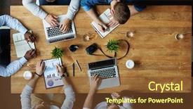  Presentation with working - Slides having water data - working in office background and a  colored foreground