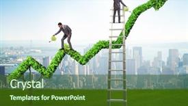  Presentation with investment - Slide deck with water day - businessman in investment concept watering background and a tawny brown colored foreground