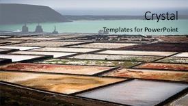  Presentation with water desalination - PPT theme having water desalination - saltworks salinas de janubio colorful background and a light blue colored foreground