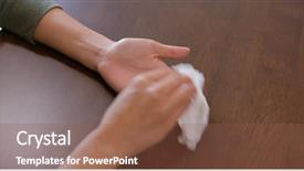  Presentation with palm - Slide set enhanced with water desease - woman got sweaty palm background and a tawny brown colored foreground