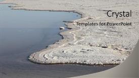  Presentation with north africa - Beautiful presentation theme featuring water desert - chott el djerid biggest salt backdrop and a light gray colored foreground