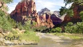  Presentation with utah - Theme with water desert - zion national park utah usa background and a coral colored foreground