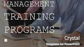  Presentation with office management - Presentation having water developmentproject - concept of management training programs background and a dark gray colored foreground