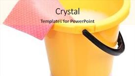  Presentation with embroidery pina cloth - PPT layouts enhanced with water disinfection - bucket and cloth for cleaning background and a light gray colored foreground