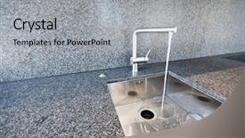  Presentation with stainless steel - Audience pleasing slide deck consisting of water dispenser - modern rectangular stainless steel kitchen backdrop and a light gray colored foreground