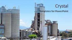  Presentation with electricity power plant - PPT theme having distribution power generation - electricity plant background and a light blue colored foreground