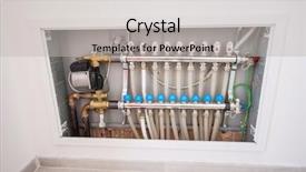  Presentation with house heating - PPT theme consisting of distributed generation controll - heating system of the house background and a light gray colored foreground