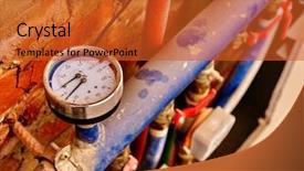  Presentation with brick - Cool new slide deck with supply vessel - heating system with a special backdrop and a red colored foreground