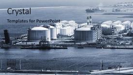  Presentation with container port - Theme consisting of container freight stations - modern sea port background and a light blue colored foreground