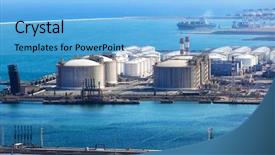  Presentation with sea port - Colorful PPT layouts enhanced with modern sea port backdrop and a light blue colored foreground