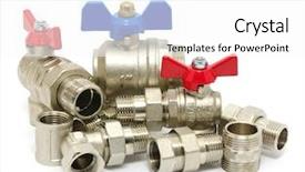  Presentation with plumbing fixtures - Amazing PPT layouts having water supply pipe - plumbing fixtures and piping parts backdrop and a white colored foreground
