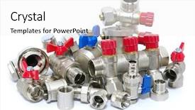  Presentation with plumbing fixtures - PPT layouts consisting of water supply pipe - plumbing fixtures and piping parts background and a white colored foreground