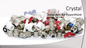  Presentation with plumbing fixtures - PPT layouts consisting of water supply pipe - plumbing fixtures and piping parts background and a white colored foreground